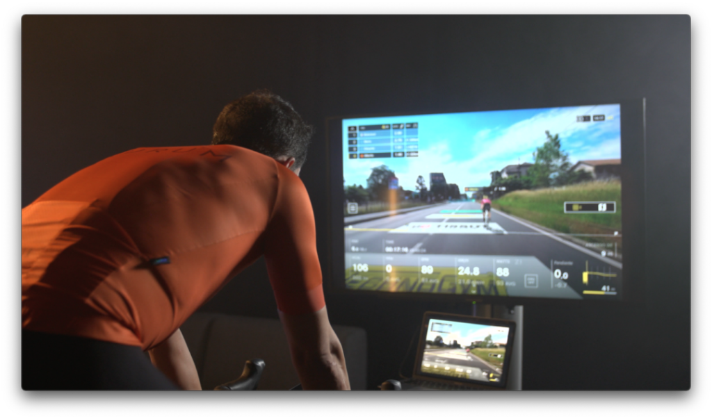 Stationary bike stand: Workout with awesome 3D videos on BKOOL trainer